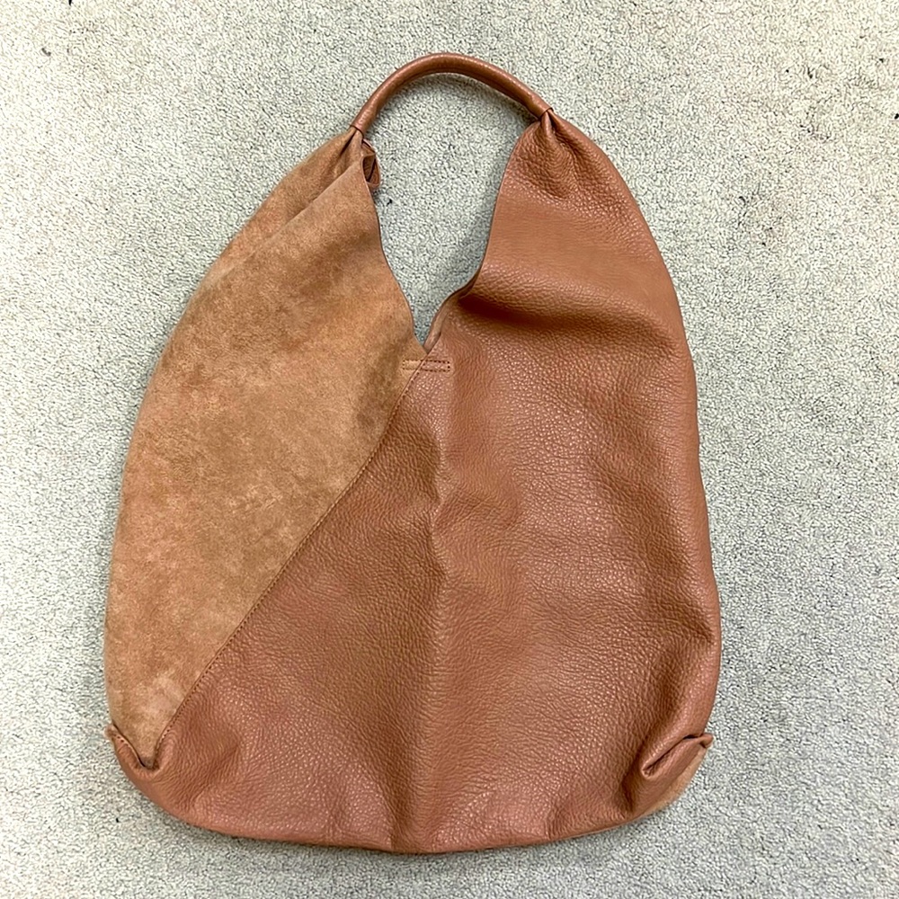 Anthropologie Faux Leather/Suede slouchy Tote
